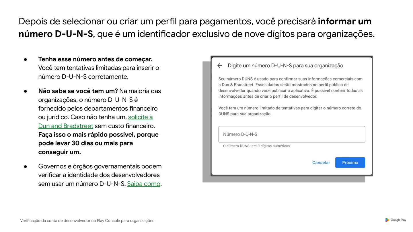 Campo de D-U-N-S no fluxo