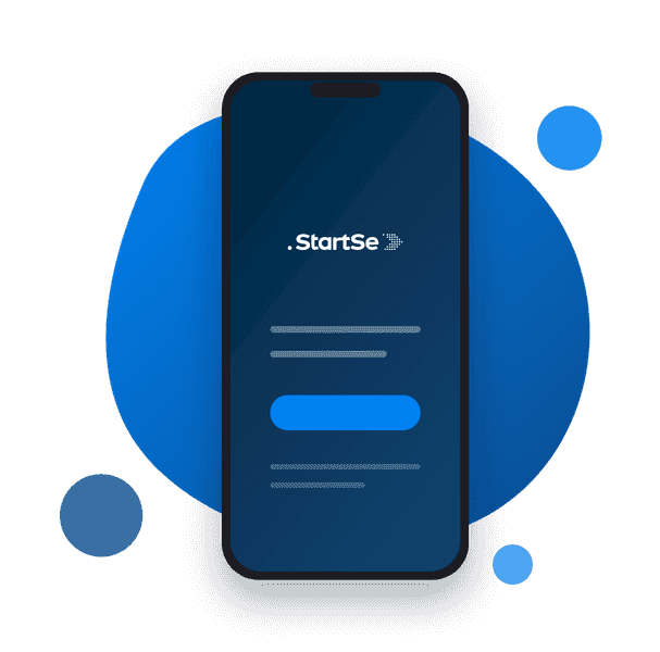 Phone showing the StartSe brand on the app screen