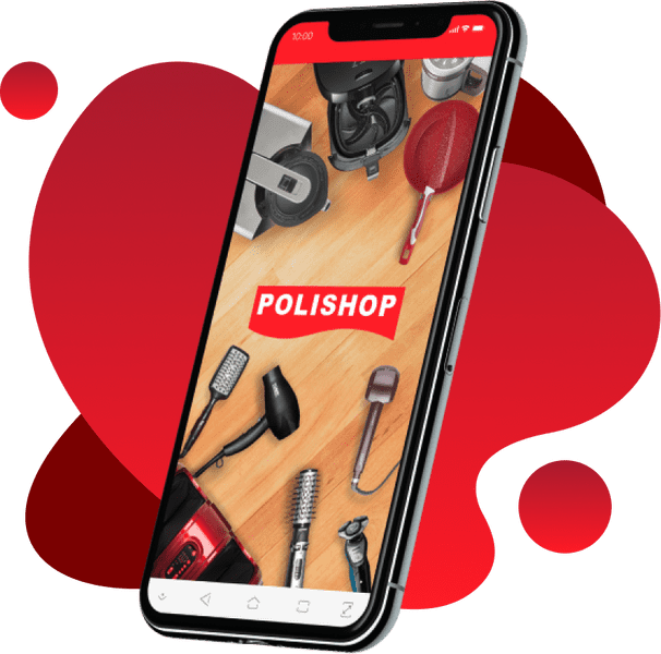 Smartphone with the polishop app open
